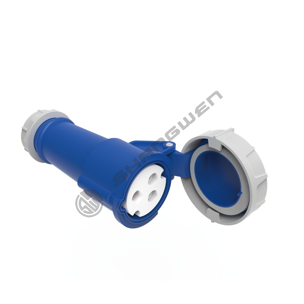 Blauer IP67 Industrieanschluss